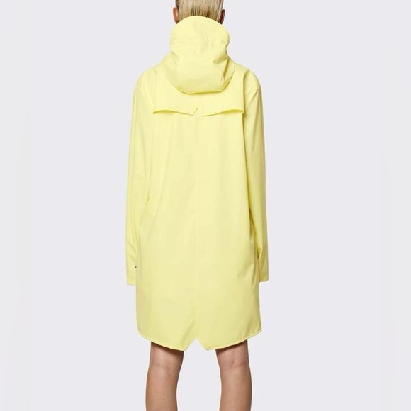 NWT Rains Long Jacket In Straw Yellow - Picture 3 of 8
